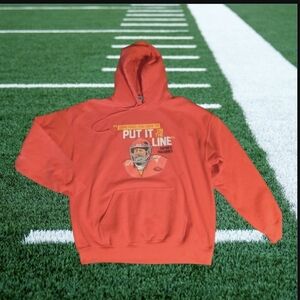 Kansas City Chiefs NFL Mahomes fleece Hoodie with Graphic Print Unisex sz L
